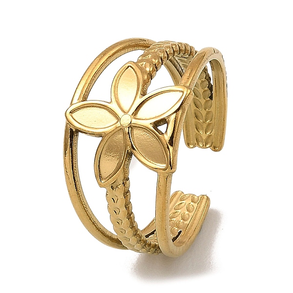 PandaHall 304 Stainless Steel Open Cuff Rings, Flower, Real 18K Gold Plated, US Size 7 3/4(17.9mm) 304 Stainless Steel Flower
PandaHall 304 Stainless Steel Open Cuff Rings, Flower, Real 18K Gold Plated, US Size 7 3/4(17.9mm) 304 Stainless Steel Flower