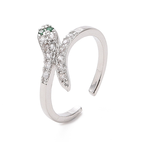 PandaHall Green Cubic Zirconia Snake Open Cuff Ring, Brass Jewelry for Women, Platinum, Inner Diameter: 17.6mm Brass+Cubic Zirconia
PandaHall Green Cubic Zirconia Snake Open Cuff Ring, Brass Jewelry for Women, Platinum, Inner Diameter: 17.6mm Brass+Cubic Zirconia
