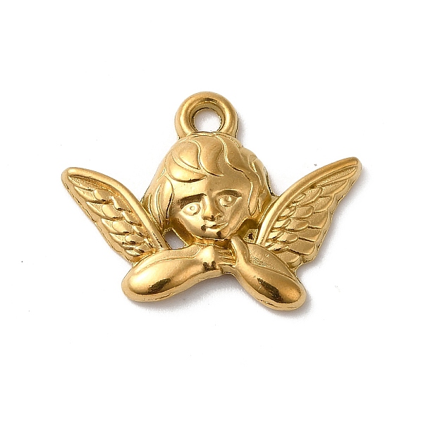 PandaHall 304 Stainless Steel Pendants, Angel Charm, Real 18K Gold Plated, 15x20x3mm, Hole: 1.8mm 304 Stainless Steel Angel & Fairy
PandaHall 304 Stainless Steel Pendants, Angel Charm, Real 18K Gold Plated, 15x20x3mm, Hole: 1.8mm 304 Stainless Steel Angel & Fairy