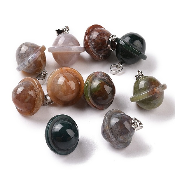 PandaHall Natural Indian Agate Pendants, Planet Charms, with Platinum Plated Alloy Snap on Bails, 19.5~21.5x18~18.5mm, Hole: 5.5x3.3mm...
PandaHall Natural Indian Agate Pendants, Planet Charms, with Platinum Plated Alloy Snap on Bails, 19.5~21.5x18~18.5mm, Hole: 5.5x3.3mm...