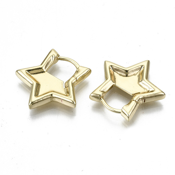 PandaHall Brass Huggie Hoop Earrings, Star, Nickel Free, Real 18K Gold Plated, 21x22x3mm, Pin: 1mm Brass Star
PandaHall Brass Huggie Hoop Earrings, Star, Nickel Free, Real 18K Gold Plated, 21x22x3mm, Pin: 1mm Brass Star