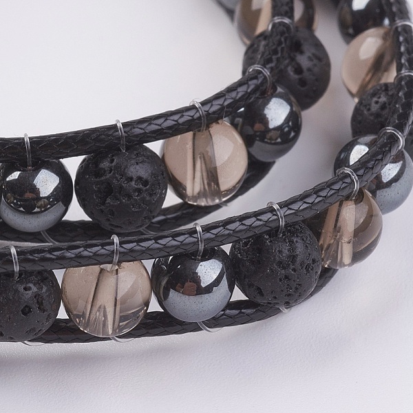 PandaHall Natural Lava Rock and Smoky Quartz and Hematite Beads Wrap Bracelet, with Tibetan Style Clasp, Flat Round with Tree of Life...
PandaHall Natural Lava Rock and Smoky Quartz and Hematite Beads Wrap Bracelet, with Tibetan Style Clasp, Flat Round with Tree of Life...