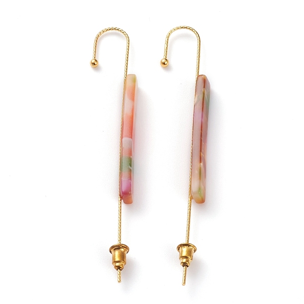 PandaHall Brass Ear Wrap Crawler Hook Earrings, with Cellulose Acetate(Resin) and Ear Nuts, Rectangle, Golden, Colorful, 71.5mm, Pin: 0.8mm...
PandaHall Brass Ear Wrap Crawler Hook Earrings, with Cellulose Acetate(Resin) and Ear Nuts, Rectangle, Golden, Colorful, 71.5mm, Pin: 0.8mm...