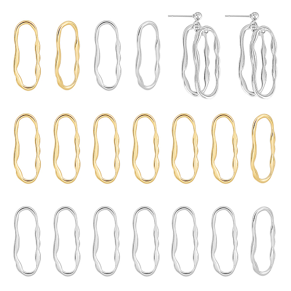 PandaHall Unicraftale 16Pcs 2 Colors 304 Stainless Steel Linking Rings, Irregular Oval, Golden & Stainless Steel Color, 34x13x2mm, Inner...
PandaHall Unicraftale 16Pcs 2 Colors 304 Stainless Steel Linking Rings, Irregular Oval, Golden & Stainless Steel Color, 34x13x2mm, Inner...