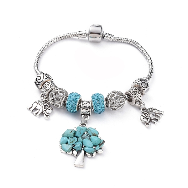 PandaHall European Bracelets, with Brass Snake Chains, Polymer Clay Rhinestone European Beads, Synthetic Turquoise Chips, Alloy European...
PandaHall European Bracelets, with Brass Snake Chains, Polymer Clay Rhinestone European Beads, Synthetic Turquoise Chips, Alloy European...