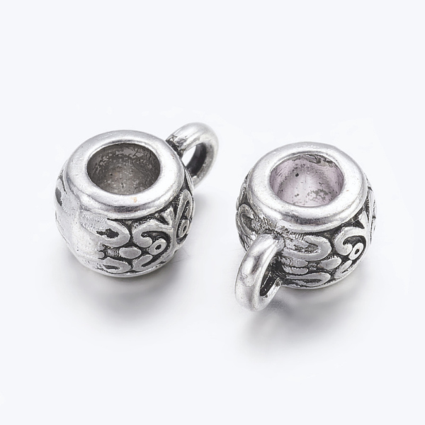 PandaHall Tibetan Silver Hangers, Bail Beads, Lead Free & Cadmium Free, Antique Silver, about 8mm in diameter, 5.5mm long, Hole: 2mm, 3.5mm...
PandaHall Tibetan Silver Hangers, Bail Beads, Lead Free & Cadmium Free, Antique Silver, about 8mm in diameter, 5.5mm long, Hole: 2mm, 3.5mm...