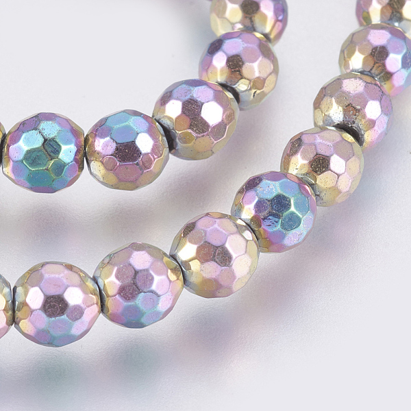 PandaHall Electroplated Non-magnetic Synthetic Hematite Bead Strand, Grade AA, Round, Faceted, Multi-color Plated, 5.5mm, Hole: 1mm, about...
PandaHall Electroplated Non-magnetic Synthetic Hematite Bead Strand, Grade AA, Round, Faceted, Multi-color Plated, 5.5mm, Hole: 1mm, about...