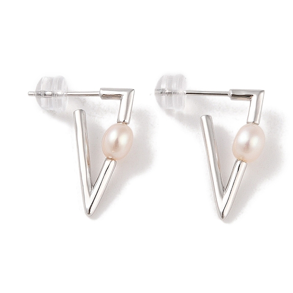 PandaHall Sterling Silver Stud Earrings, with Natural Pearl, Jewely for Women, Triangle, 20x6mm Sterling Silver Triangle
PandaHall Sterling Silver Stud Earrings, with Natural Pearl, Jewely for Women, Triangle, 20x6mm Sterling Silver Triangle