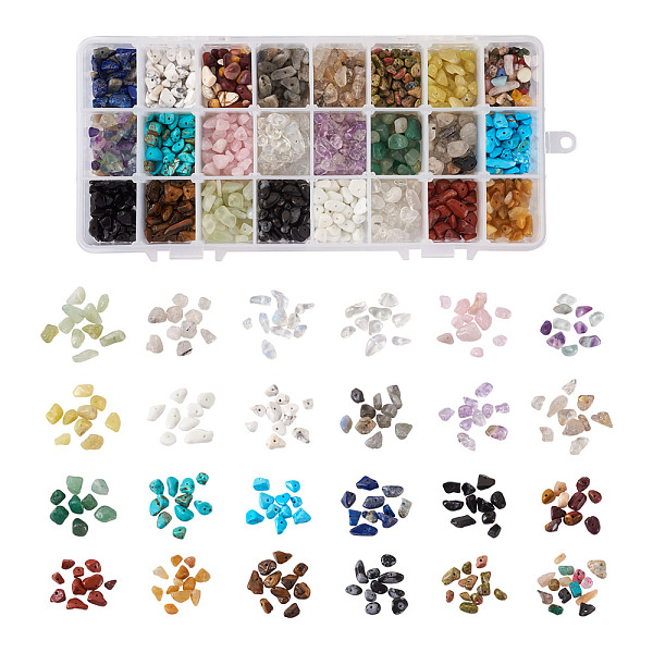 PandaHall Natural & Synthetic Mixed Gemstone Beads, Chip, 5~8x5~8mm, Hole: 1mm, about 31.5 inch, 24 materials, 15g/material, 360g/box Mixed...
PandaHall Natural & Synthetic Mixed Gemstone Beads, Chip, 5~8x5~8mm, Hole: 1mm, about 31.5 inch, 24 materials, 15g/material, 360g/box Mixed...