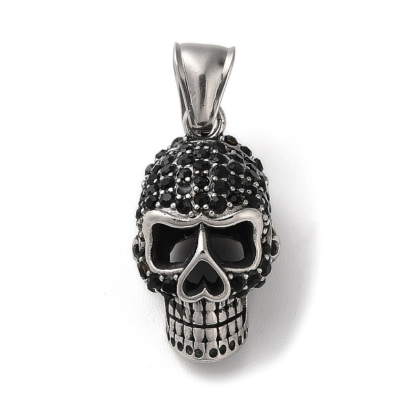 PandaHall 304 Stainless Steel Pendants, with Rhinestone, Antique Silver, Skull Charm, Jet, 27.5x13.5x16.5mm, Hole: 9x4mm Stainless..., Black
PandaHall 304 Stainless Steel Pendants, with Rhinestone, Antique Silver, Skull Charm, Jet, 27.5x13.5x16.5mm, Hole: 9x4mm Stainless..., Black