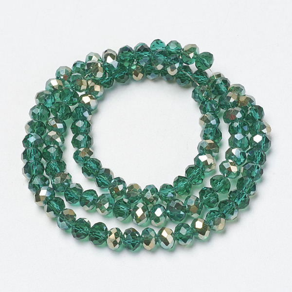 PandaHall Electroplate Glass Beads Strands, Half Plated, Rainbow Plated, Faceted, Rondelle, Green, 6x5mm, Hole: 1mm, about 85~88pcs/strand...
PandaHall Electroplate Glass Beads Strands, Half Plated, Rainbow Plated, Faceted, Rondelle, Green, 6x5mm, Hole: 1mm, about 85~88pcs/strand...