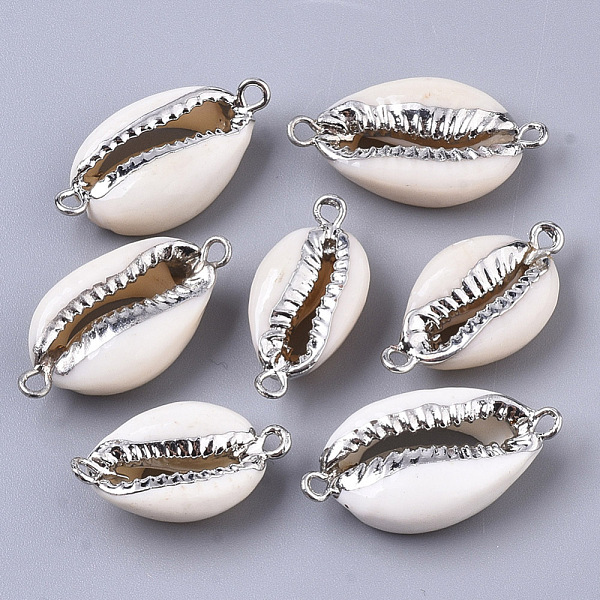 PandaHall Electroplate Cowrie Shell Links connectors, with Iron Findings, Platinum, 21~27x10~14x6mm, Hole: 1.5mm Shell Shell Shape
PandaHall Electroplate Cowrie Shell Links connectors, with Iron Findings, Platinum, 21~27x10~14x6mm, Hole: 1.5mm Shell Shell Shape