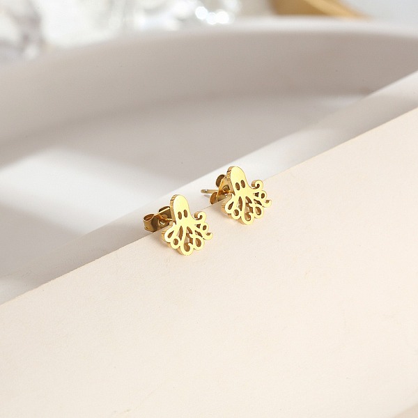 PandaHall 304 Stainless Steel Stud Earrings for Women, Octopus, Golden, 11x10mm Stainless Steel Octopus
PandaHall 304 Stainless Steel Stud Earrings for Women, Octopus, Golden, 11x10mm Stainless Steel Octopus