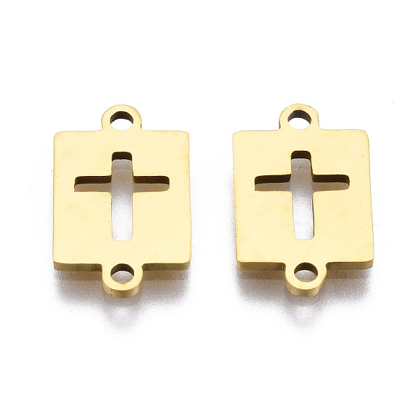 PandaHall 201 Stainless Steel Link Connectors, Laser Cut, Rectangle with Cross, Golden, 13x8x1mm, Hole: 1.2mm 201 Stainless Steel Rectangle
PandaHall 201 Stainless Steel Link Connectors, Laser Cut, Rectangle with Cross, Golden, 13x8x1mm, Hole: 1.2mm 201 Stainless Steel Rectangle