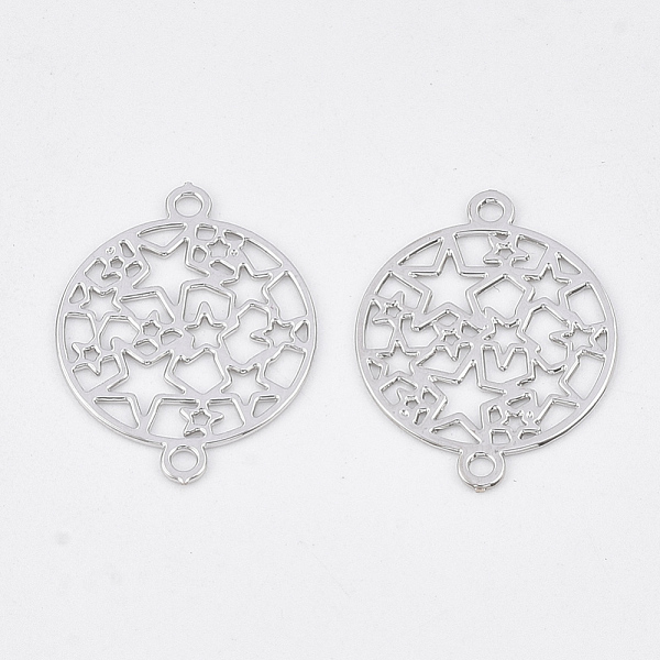 PandaHall Brass Links connectors, Etched Metal Embellishments, Long-Lasting Plated, Flat Round with Star, Platinum, 16.5x13x0.3mm, Hole: 1mm...
PandaHall Brass Links connectors, Etched Metal Embellishments, Long-Lasting Plated, Flat Round with Star, Platinum, 16.5x13x0.3mm, Hole: 1mm...
