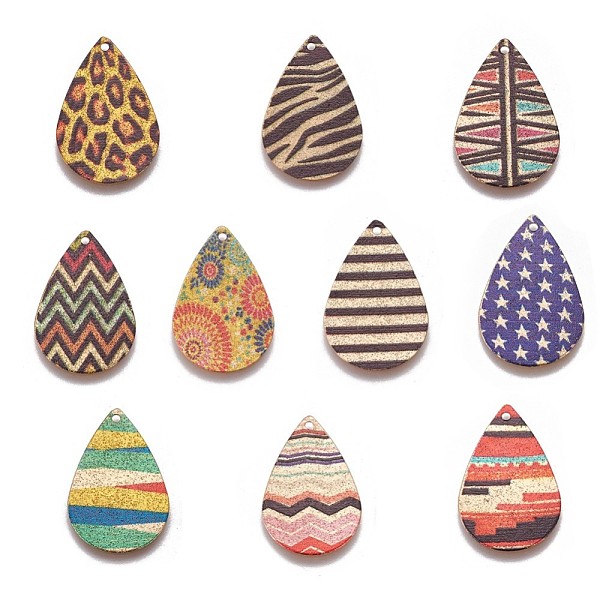 PandaHall Printed Iron Pendants, teardrop, Light Gold, Mixed Color, 27.5x17.8x0.4mm, Hole: 1.4mm Iron Teardrop Multicolor
PandaHall Printed Iron Pendants, teardrop, Light Gold, Mixed Color, 27.5x17.8x0.4mm, Hole: 1.4mm Iron Teardrop Multicolor