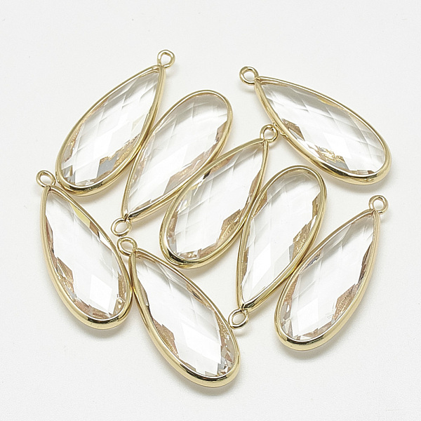 PandaHall Glass Pendants, with Golden Tone Brass Findings, Faceted, teardrop, Clear, 36.5x14x6mm, Hole: 1.5mm Brass+Glass Teardrop Clear
PandaHall Glass Pendants, with Golden Tone Brass Findings, Faceted, teardrop, Clear, 36.5x14x6mm, Hole: 1.5mm Brass+Glass Teardrop Clear
