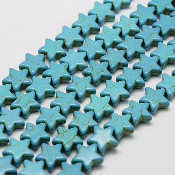 PandaHall Synthetic Howlite Bead Strands, Dyed, Star, Cyan, 11.5x11.5x4.5mm, Hole: 1mm, about 40pcs/strand, about 15 inch Howlite Star Cyan
PandaHall Synthetic Howlite Bead Strands, Dyed, Star, Cyan, 11.5x11.5x4.5mm, Hole: 1mm, about 40pcs/strand, about 15 inch Howlite Star Cyan