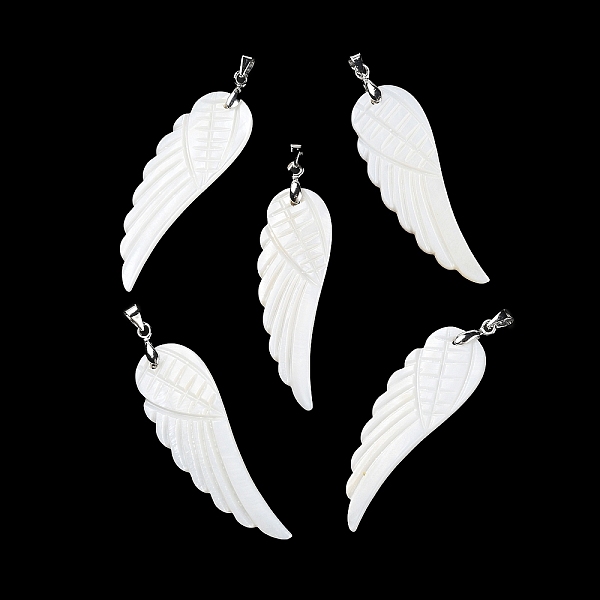 PandaHall Natural Freshwater Shell Pendants, Wing Charms with Platinum Plated Brass Pinch Bails, White, 48.5~49x16x2.5mm, Hole: 4.5x4mm...
PandaHall Natural Freshwater Shell Pendants, Wing Charms with Platinum Plated Brass Pinch Bails, White, 48.5~49x16x2.5mm, Hole: 4.5x4mm...