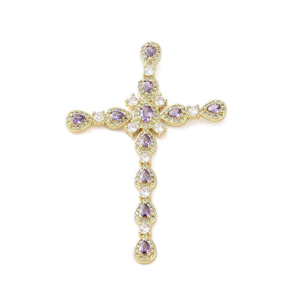 PandaHall Real 18K Gold Plated Brass Micro Pave Cubic Zirconia Pendants, with Glass, Cross, Medium Purple, 68.5x46x7mm, Hole: 2.5x4mm...
PandaHall Real 18K Gold Plated Brass Micro Pave Cubic Zirconia Pendants, with Glass, Cross, Medium Purple, 68.5x46x7mm, Hole: 2.5x4mm...