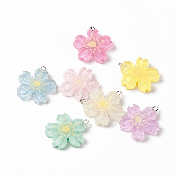 PandaHall Transparent Resin Pendants, with Platinum Tone Iron Loops and Glitter Powder, Flower Charms, Mixed Color, 29x27x5.5mm, Hole: 2mm..., Multicolor
PandaHall Transparent Resin Pendants, with Platinum Tone Iron Loops and Glitter Powder, Flower Charms, Mixed Color, 29x27x5.5mm, Hole: 2mm..., Multicolor