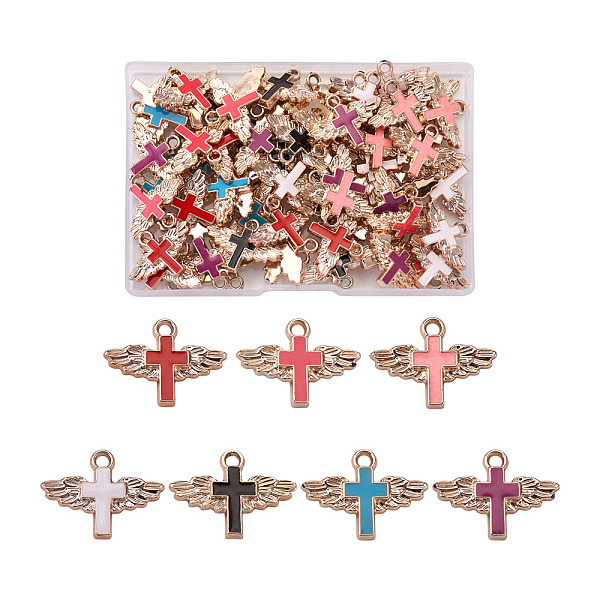 PandaHall Plastic Enamel Pendants, for Religion, Cross with Wings, Light Gold, Mixed Color, 22x30mm, hole: 3mm, 7 colors, 10pcs/color..., Multicolor
PandaHall Plastic Enamel Pendants, for Religion, Cross with Wings, Light Gold, Mixed Color, 22x30mm, hole: 3mm, 7 colors, 10pcs/color..., Multicolor