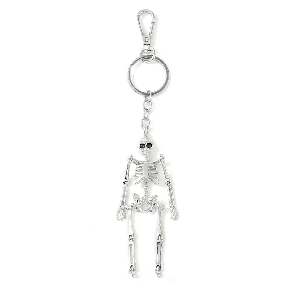 PandaHall Alloy Pendant Keychain, with Alloy Findings and Lobster Claw Clasps, Skeleton, Platinum, 13cm Alloy Skull
PandaHall Alloy Pendant Keychain, with Alloy Findings and Lobster Claw Clasps, Skeleton, Platinum, 13cm Alloy Skull