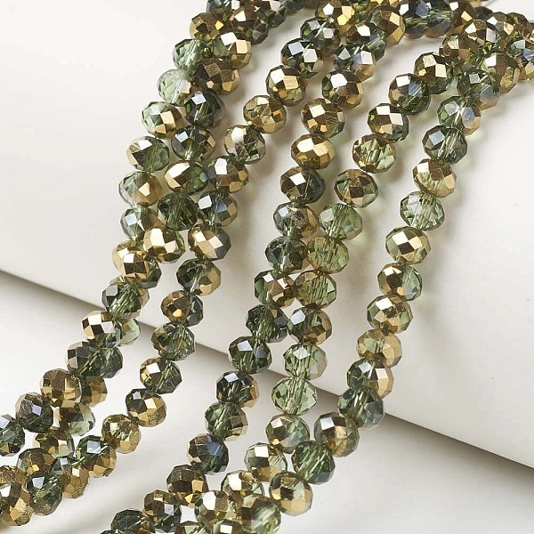 PandaHall Electroplate Transparent Glass Beads Strands, Half Golden Plated, Faceted, Rondelle, Dark Sea Green, 4x3mm, Hole: 0.4mm, about...
PandaHall Electroplate Transparent Glass Beads Strands, Half Golden Plated, Faceted, Rondelle, Dark Sea Green, 4x3mm, Hole: 0.4mm, about...