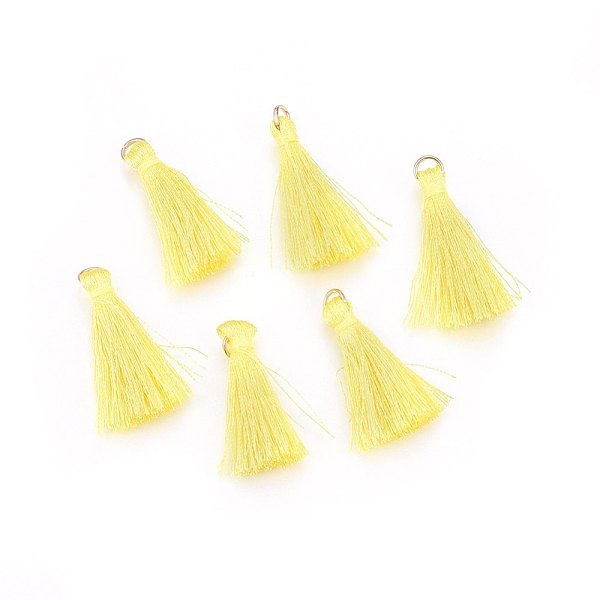 PandaHall Polyester Tassel Pendant Decorations, with Golden Tone 304 Stainless Steel Findings, Yellow, 32~37x6x4mm, Hole: 4.5mm Polyester...
PandaHall Polyester Tassel Pendant Decorations, with Golden Tone 304 Stainless Steel Findings, Yellow, 32~37x6x4mm, Hole: 4.5mm Polyester...