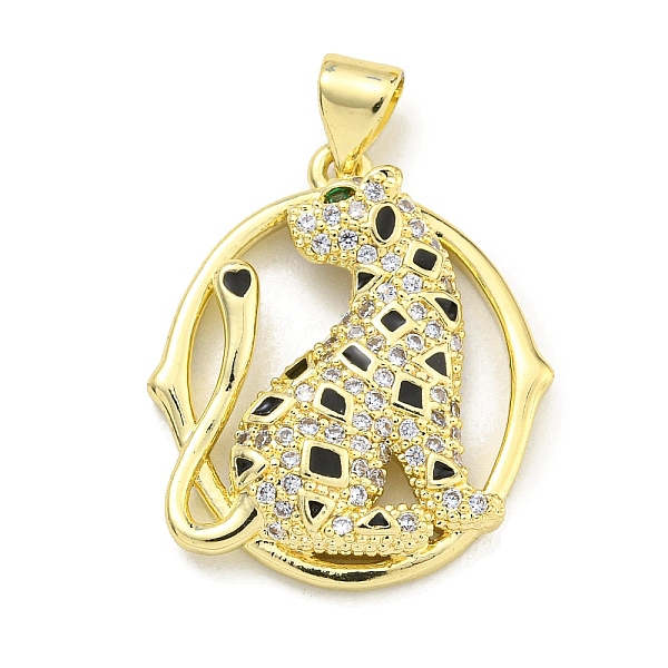 PandaHall Brass Micro Pave Cubic Zirconia Pendants, Enamel Leopard with Ring Charms, Real 18K Gold Plated, 23x19.5x4mm, Hole: 4x3mm..., Clear
PandaHall Brass Micro Pave Cubic Zirconia Pendants, Enamel Leopard with Ring Charms, Real 18K Gold Plated, 23x19.5x4mm, Hole: 4x3mm..., Clear