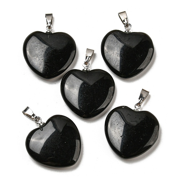 PandaHall Natural Obsidian Pendants, Heart, with Brass Findings, Platinum, 22~23x20~20.5x6~7.5mm, Hole: 5x8mm Obsidian Heart
PandaHall Natural Obsidian Pendants, Heart, with Brass Findings, Platinum, 22~23x20~20.5x6~7.5mm, Hole: 5x8mm Obsidian Heart