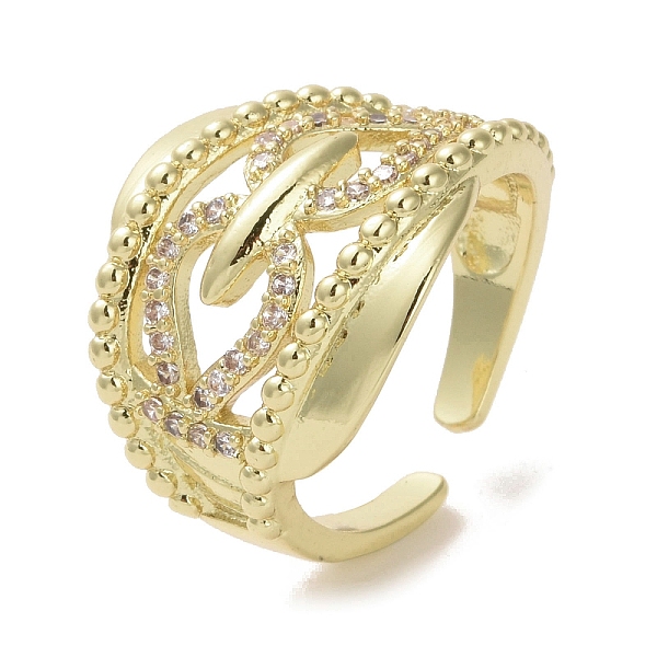 PandaHall Brass Micro Pave Cubic Zirconia Open Cuff Ring, Real 16K Gold Plated, Inner Diameter: 18mm Brass+Cubic Zirconia
PandaHall Brass Micro Pave Cubic Zirconia Open Cuff Ring, Real 16K Gold Plated, Inner Diameter: 18mm Brass+Cubic Zirconia