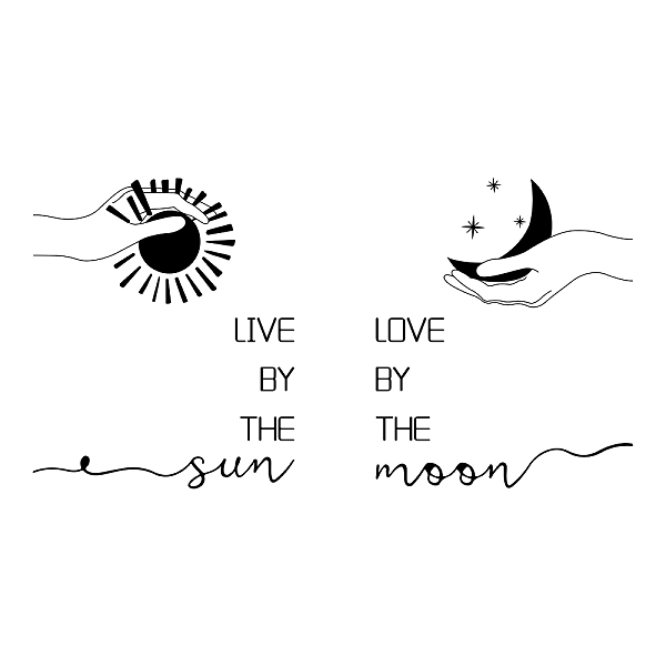 PandaHall PVC Wall Stickers, Rectangle with Word LIVE BY THE SUN & LOVE BY THE MOON, for Home Living Room Bedroom Decoration, Moon Pattern...
PandaHall PVC Wall Stickers, Rectangle with Word LIVE BY THE SUN & LOVE BY THE MOON, for Home Living Room Bedroom Decoration, Moon Pattern...