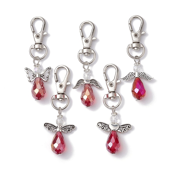 PandaHall Angel Glass Pendant Decorations, with Alloy Swivel Lobster Claw Clasps, Platinum, 60~62mm Glass Angel & Fairy
PandaHall Angel Glass Pendant Decorations, with Alloy Swivel Lobster Claw Clasps, Platinum, 60~62mm Glass Angel & Fairy