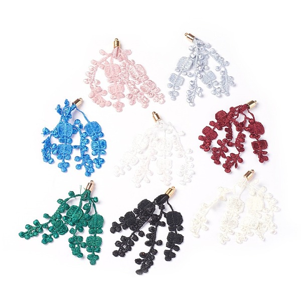 PandaHall CCB Plastic Big Pendants, with Lace, Flower, Golden, Mixed Color, 70~90x6mm, Hole: 1.6mm Cloth Flower Multicolor
PandaHall CCB Plastic Big Pendants, with Lace, Flower, Golden, Mixed Color, 70~90x6mm, Hole: 1.6mm Cloth Flower Multicolor