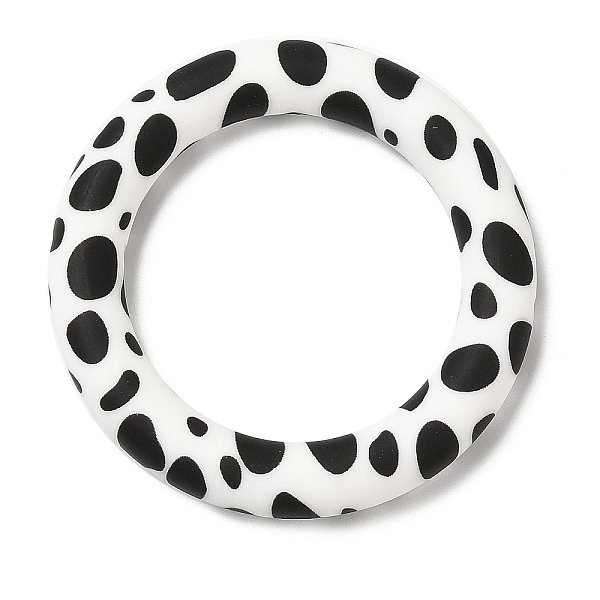 PandaHall Food Grade Eco-Friendly Silicone Pendants, Ring with Cow Pattern, White, 65x10mm, Hole: 4mm Silicone Ring White
PandaHall Food Grade Eco-Friendly Silicone Pendants, Ring with Cow Pattern, White, 65x10mm, Hole: 4mm Silicone Ring White