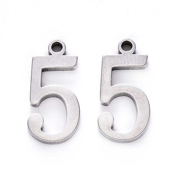 PandaHall 201 Stainless Steel Charms, Number, Laser Cut, Stainless Steel Color, Num.5, 15x7x1.5mm, Hole: 1.5mm 201 Stainless Steel Number
PandaHall 201 Stainless Steel Charms, Number, Laser Cut, Stainless Steel Color, Num.5, 15x7x1.5mm, Hole: 1.5mm 201 Stainless Steel Number