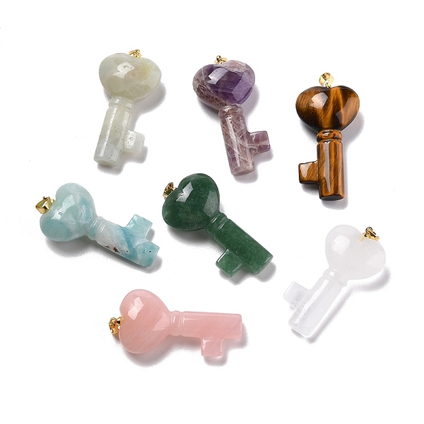 PandaHall Natural Mixed Gemstone Pendants, with Golden Brass Jump Ring, Key with Heart, 43x22x10.4mm, Hole: 3.8x5mm Mixed Stone Key
PandaHall Natural Mixed Gemstone Pendants, with Golden Brass Jump Ring, Key with Heart, 43x22x10.4mm, Hole: 3.8x5mm Mixed Stone Key