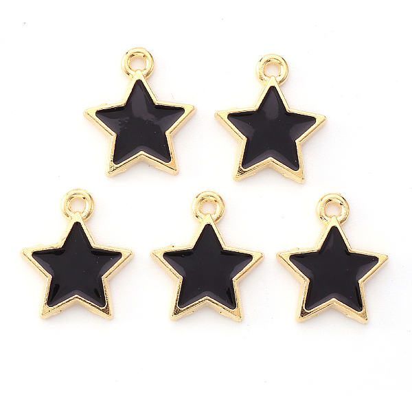 PandaHall Light Gold Plated Alloy Enamel Pendants, Star, Black, 14x12.5x1.5mm, Hole: 1.2mm Alloy+Enamel Star Black
PandaHall Light Gold Plated Alloy Enamel Pendants, Star, Black, 14x12.5x1.5mm, Hole: 1.2mm Alloy+Enamel Star Black