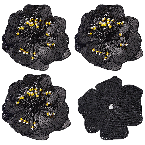PandaHall 3D Flower Sequin Patches, Glittered Beaded Appliques, with Polyester, Costume Accessories, Black, 110x100~110x3~6mm Polyester...
PandaHall 3D Flower Sequin Patches, Glittered Beaded Appliques, with Polyester, Costume Accessories, Black, 110x100~110x3~6mm Polyester...
