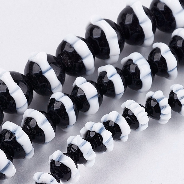 PandaHall Handmade Bumpy Lampwork Beads Strands, Flower, Black, 8~13x5~9.5mm, Hole: 1~2mm, about 33~60pcs/strand, 10.8"~15.1""~17.1"...
PandaHall Handmade Bumpy Lampwork Beads Strands, Flower, Black, 8~13x5~9.5mm, Hole: 1~2mm, about 33~60pcs/strand, 10.8"~15.1""~17.1"...