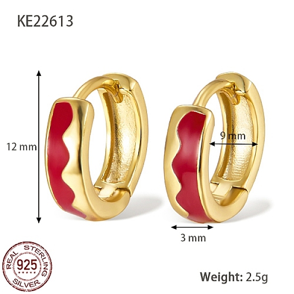 PandaHall 925 Sterling Silver Thick Hoop Earrings, with Enamel, for Women, Real 18K Gold Plated, FireBrick, 12x3mm Sterling Silver Ring Red
PandaHall 925 Sterling Silver Thick Hoop Earrings, with Enamel, for Women, Real 18K Gold Plated, FireBrick, 12x3mm Sterling Silver Ring Red