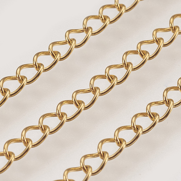 PandaHall 3.28 Feet Ion Plating(IP) Handmade 304 Stainless Steel Curb Chains, Soldered, Golden, 3.5x2.5x0.2mm 304 Stainless Steel
PandaHall 3.28 Feet Ion Plating(IP) Handmade 304 Stainless Steel Curb Chains, Soldered, Golden, 3.5x2.5x0.2mm 304 Stainless Steel