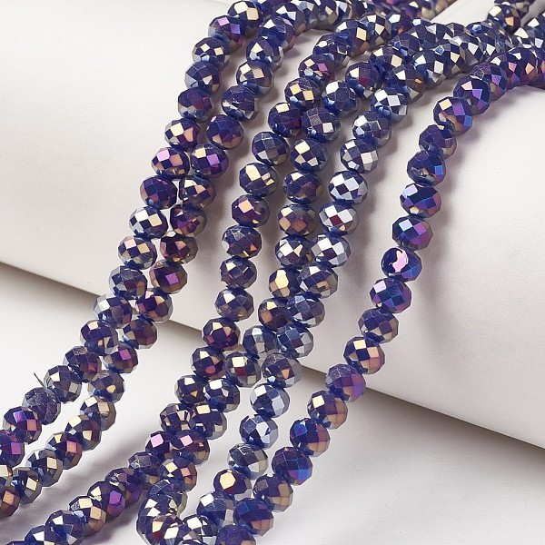 PandaHall Electroplate Opaque Glass Beads Strands, Full Rainbow Plated, Faceted, Rondelle, Medium Blue, 4x3mm, Hole: 0.4mm, about...
PandaHall Electroplate Opaque Glass Beads Strands, Full Rainbow Plated, Faceted, Rondelle, Medium Blue, 4x3mm, Hole: 0.4mm, about...