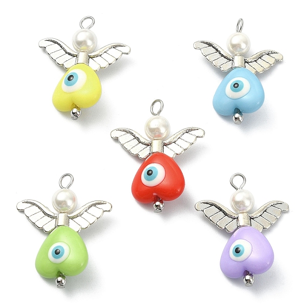 PandaHall Tibetan Style Alloy Pendants, with Evil Eye Resin Beads and Round Shell Pearl Beads, Angel with Evil Eye, Mixed Color, 29x13.5x8mm..., Multicolor
PandaHall Tibetan Style Alloy Pendants, with Evil Eye Resin Beads and Round Shell Pearl Beads, Angel with Evil Eye, Mixed Color, 29x13.5x8mm..., Multicolor