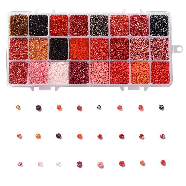 PandaHall Red Series 600G 24 Colors Glass Seed Beads, Round, Mixed Color, 12/0, 1.5~2.5x1.5~2mm, Hole: 0.5~1mm, 25g/color Glass Multicolor
PandaHall Red Series 600G 24 Colors Glass Seed Beads, Round, Mixed Color, 12/0, 1.5~2.5x1.5~2mm, Hole: 0.5~1mm, 25g/color Glass Multicolor