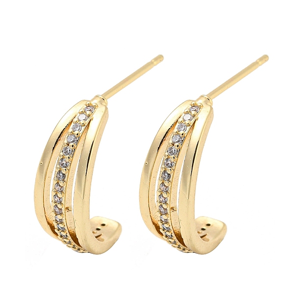 PandaHall Brass with Clear Cubic Zirconia Stud Earrings, Crescent Moon, Light Gold, 18x6mm Brass Moon
PandaHall Brass with Clear Cubic Zirconia Stud Earrings, Crescent Moon, Light Gold, 18x6mm Brass Moon