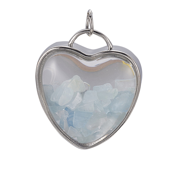 PandaHall Natural Aquamarine Chips Pendants, with Platinum Tone Brass Glass Findings, Heart, 37x32x18~18.5mm, Hole: 6mm Aquamarine Heart
PandaHall Natural Aquamarine Chips Pendants, with Platinum Tone Brass Glass Findings, Heart, 37x32x18~18.5mm, Hole: 6mm Aquamarine Heart