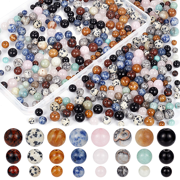 PandaHall 240Pcs 24 Styles Natural & Synthetic Mixed Gemstone Beads, Round, 6~11mm, Hole: 1mm, 10pcs/style Mixed Stone Round
PandaHall 240Pcs 24 Styles Natural & Synthetic Mixed Gemstone Beads, Round, 6~11mm, Hole: 1mm, 10pcs/style Mixed Stone Round