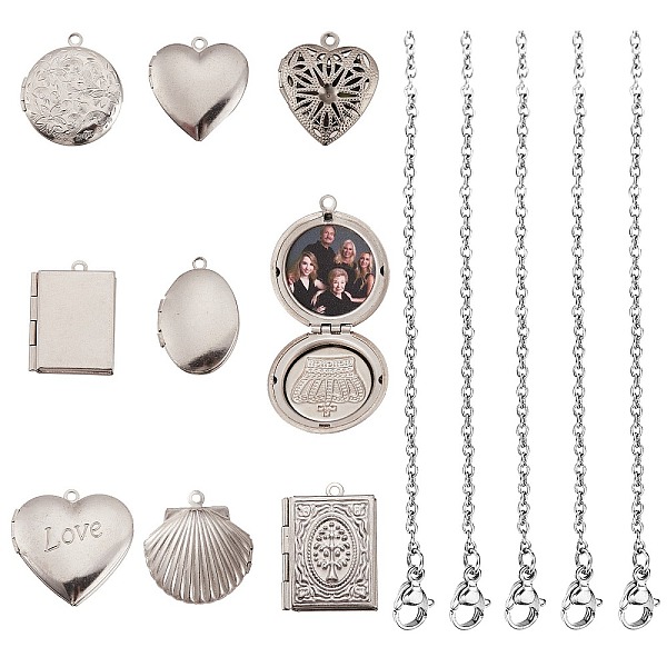 PandaHall DIY Locket Pendant Necklace Making Kit, Including Oval & Heart & Shell & Book & Flat Round 304 Stainless Steel Diffuser Locket &...
PandaHall DIY Locket Pendant Necklace Making Kit, Including Oval & Heart & Shell & Book & Flat Round 304 Stainless Steel Diffuser Locket &...